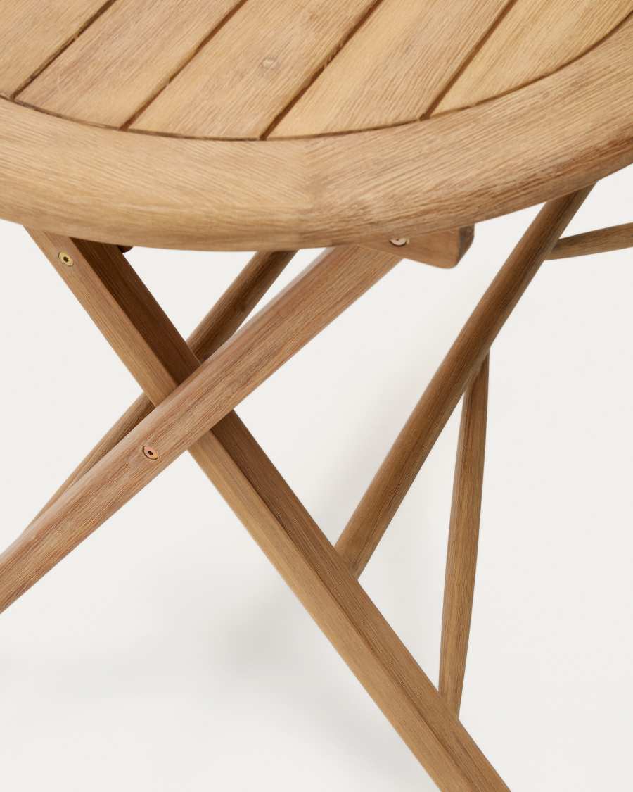 Dandara folding table in solid acacia wood natural finish, Ø 120 x 60 cm FSC 100%