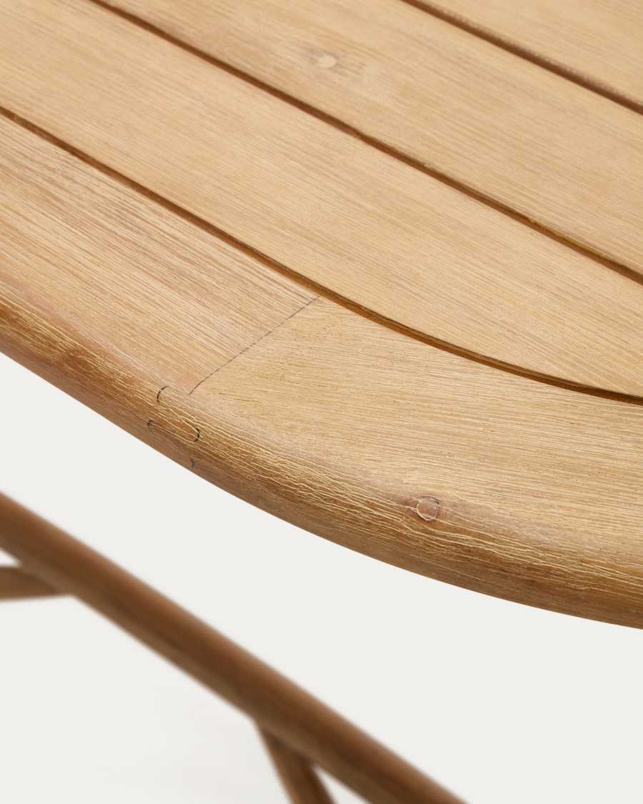 Dandara folding table in solid acacia wood natural finish, Ø 120 x 60 cm FSC 100%