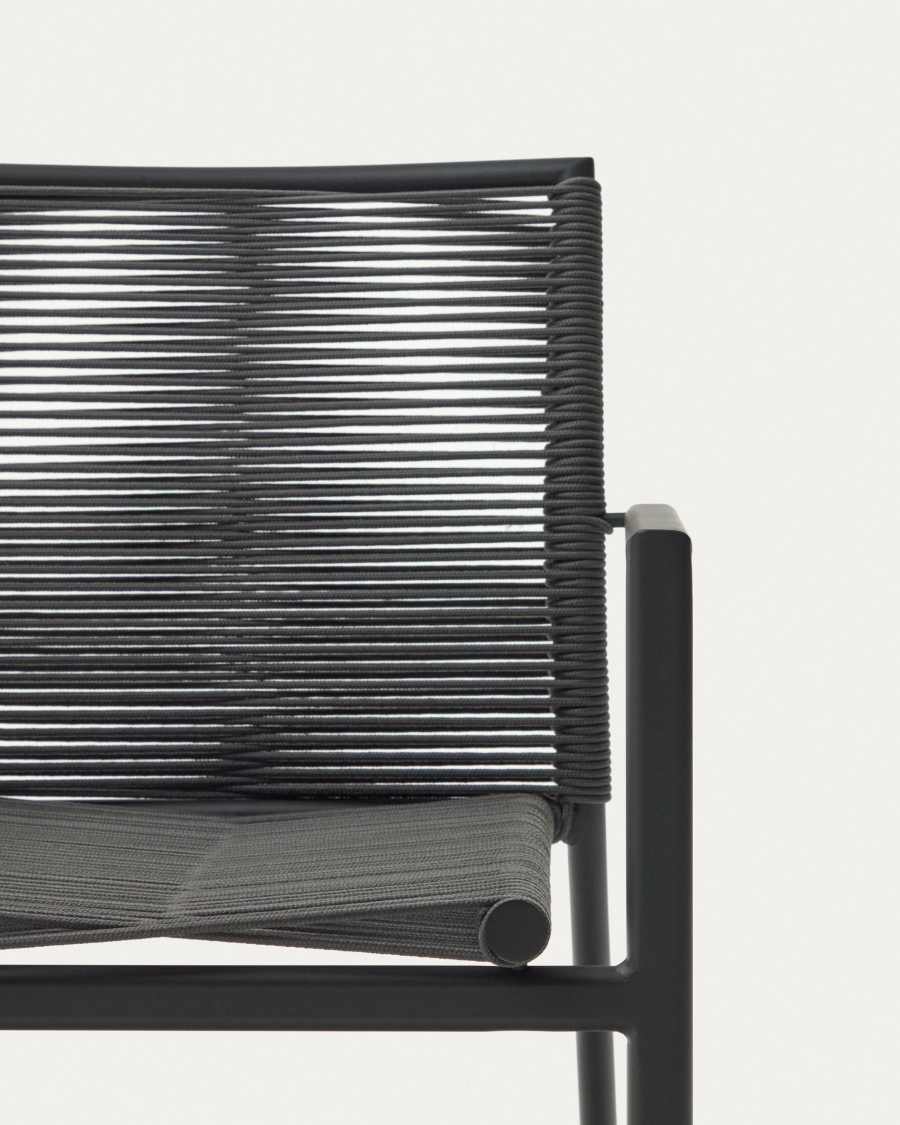 Sedia da esterno Culip in corda ed alluminio grigia