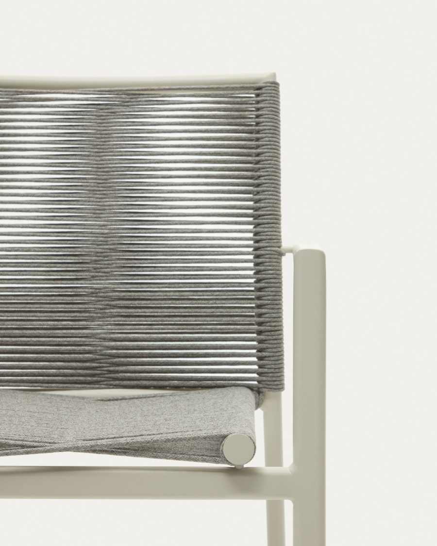 Stapelbarer Gartenstuhl Culip aus Seil und Aluminium in Weiß