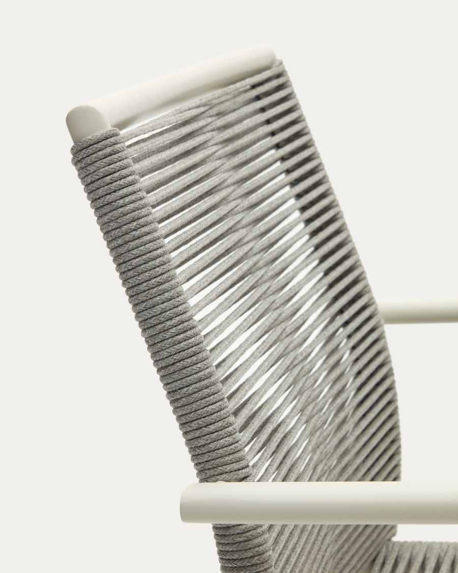 Stapelbarer Gartenstuhl Culip aus Seil und Aluminium in Weiß