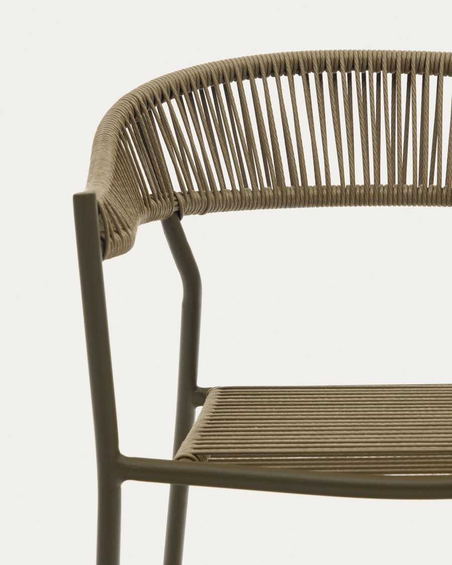 Futadera stapelbarer Gartenstuhl aus Kunststoffseil in Grün und Stahl mit grünem Finish