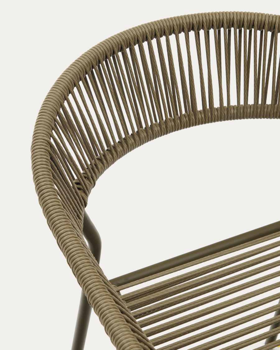 Futadera stapelbarer Gartenstuhl aus Kunststoffseil in Grün und Stahl mit grünem Finish