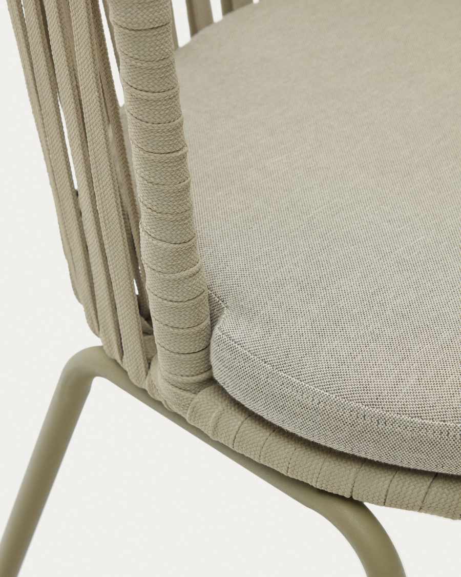 Saconca Outdoor Stuhl aus Seil und verzinktem Stahl in Grün