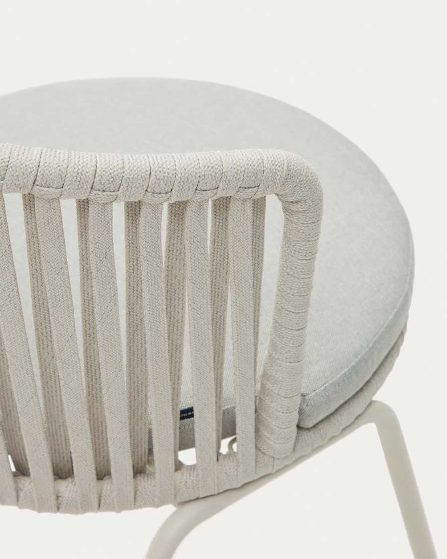 Sedia da esterni Saconca in corda e acciaio zincato grigio