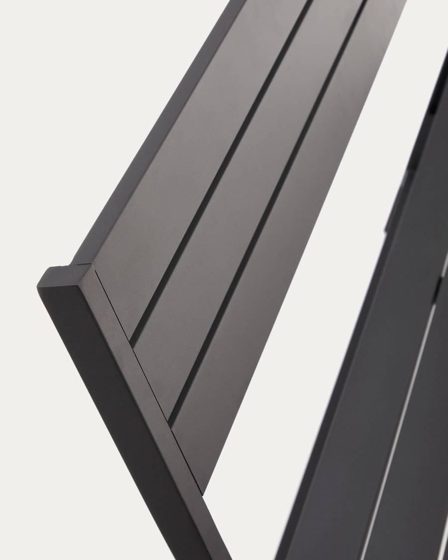 Πτυσσόμενος πάγκος Torreta για εξωτερικούς χώρους από αλουμίνιο σε σκούρο γκρι φινίρισμα