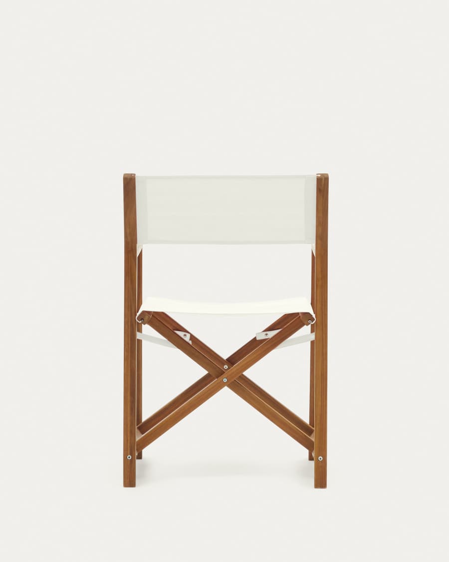 Thianna opvouwbare tuinstoel in beige met massief acaciahout FSC 100%