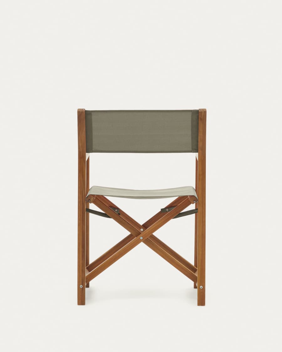 Chaise pliante pour le jardin Thianna verte et en bois d'acacia FSC 100 %