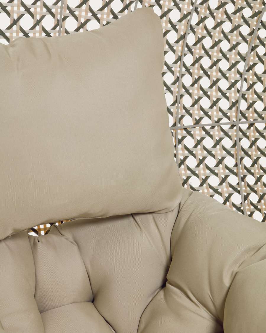 Butaca penjant amb peu gris fosc Cira multicolor