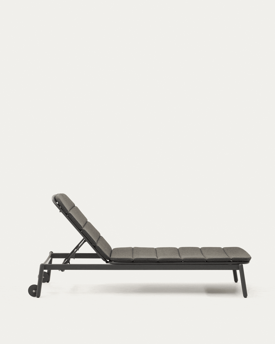 Marcona aluminium sun lounger in a black paint finish