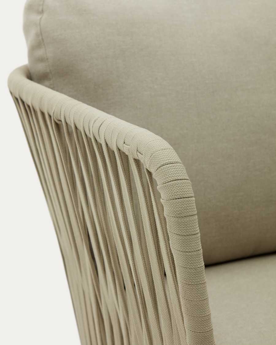 Saconca outdoor armchair made of cord and green galvanised steel