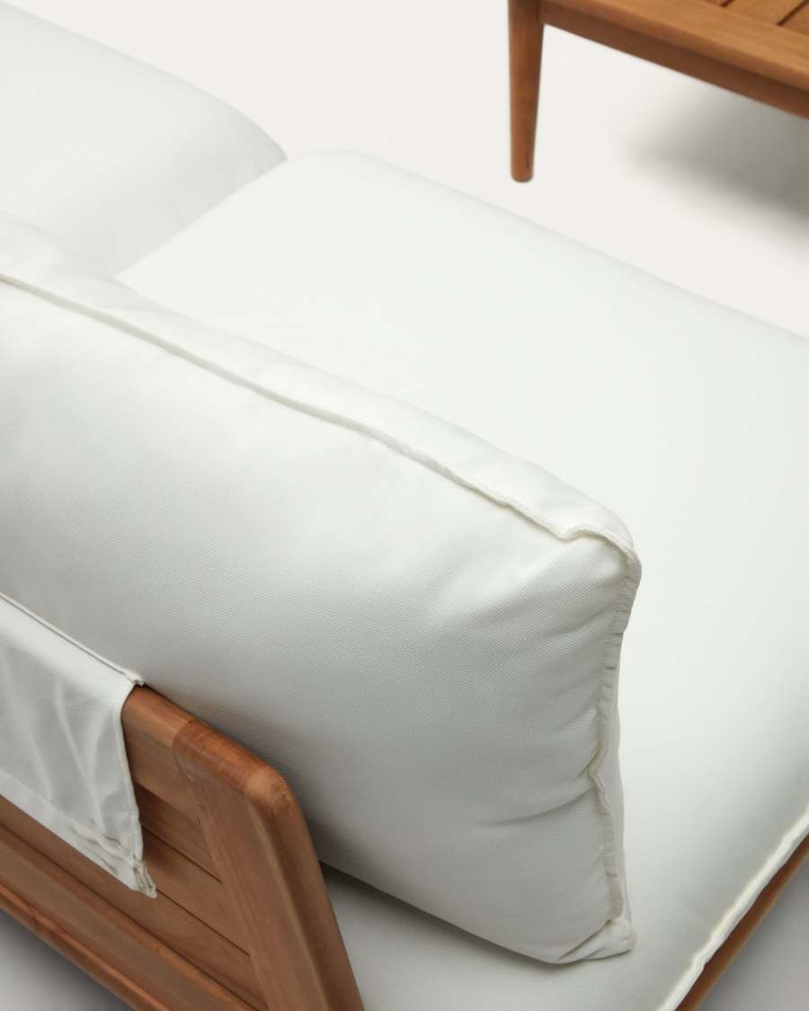 Portitxol set of 1 corner armchair, 4 modular armchairs and coffee table in solid teak