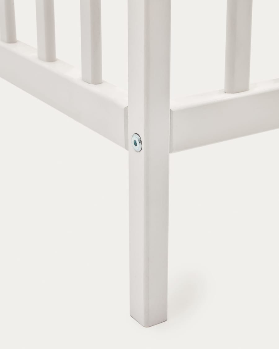 Shantal solid ash wood cot in white finish, 60 x 120 cm