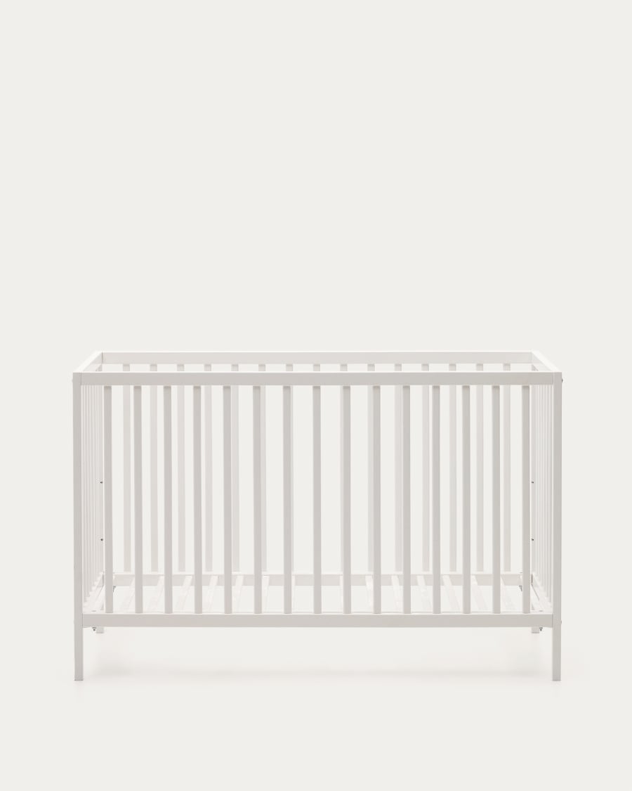 Shantal solid ash wood cot in white finish, 60 x 120 cm