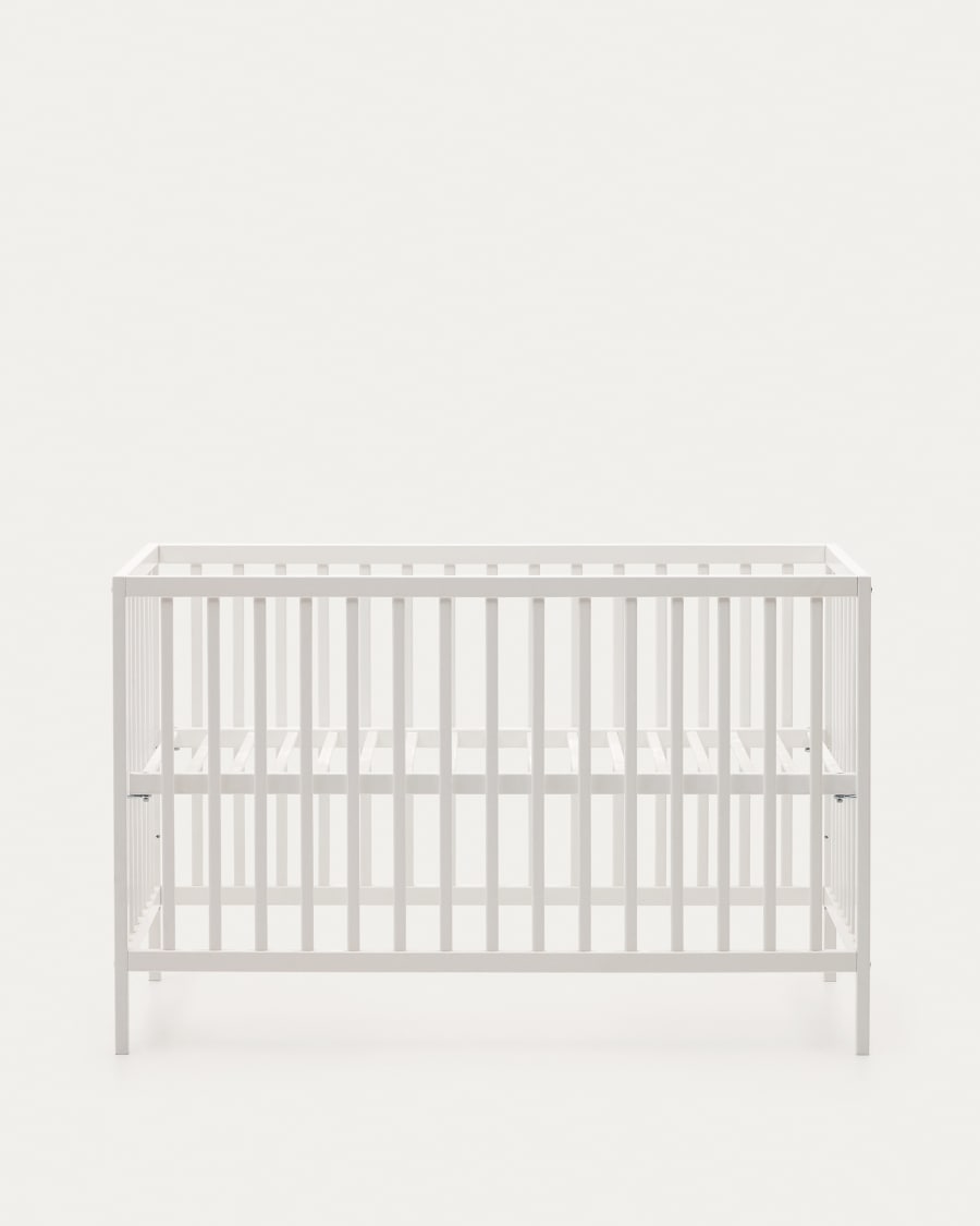Shantal solid ash wood cot in white finish, 60 x 120 cm
