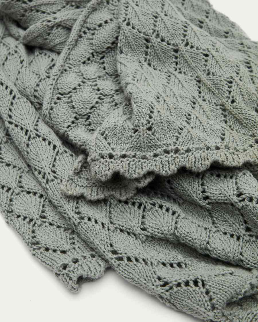 Ria green knitted blanket, 70 x 100 cm