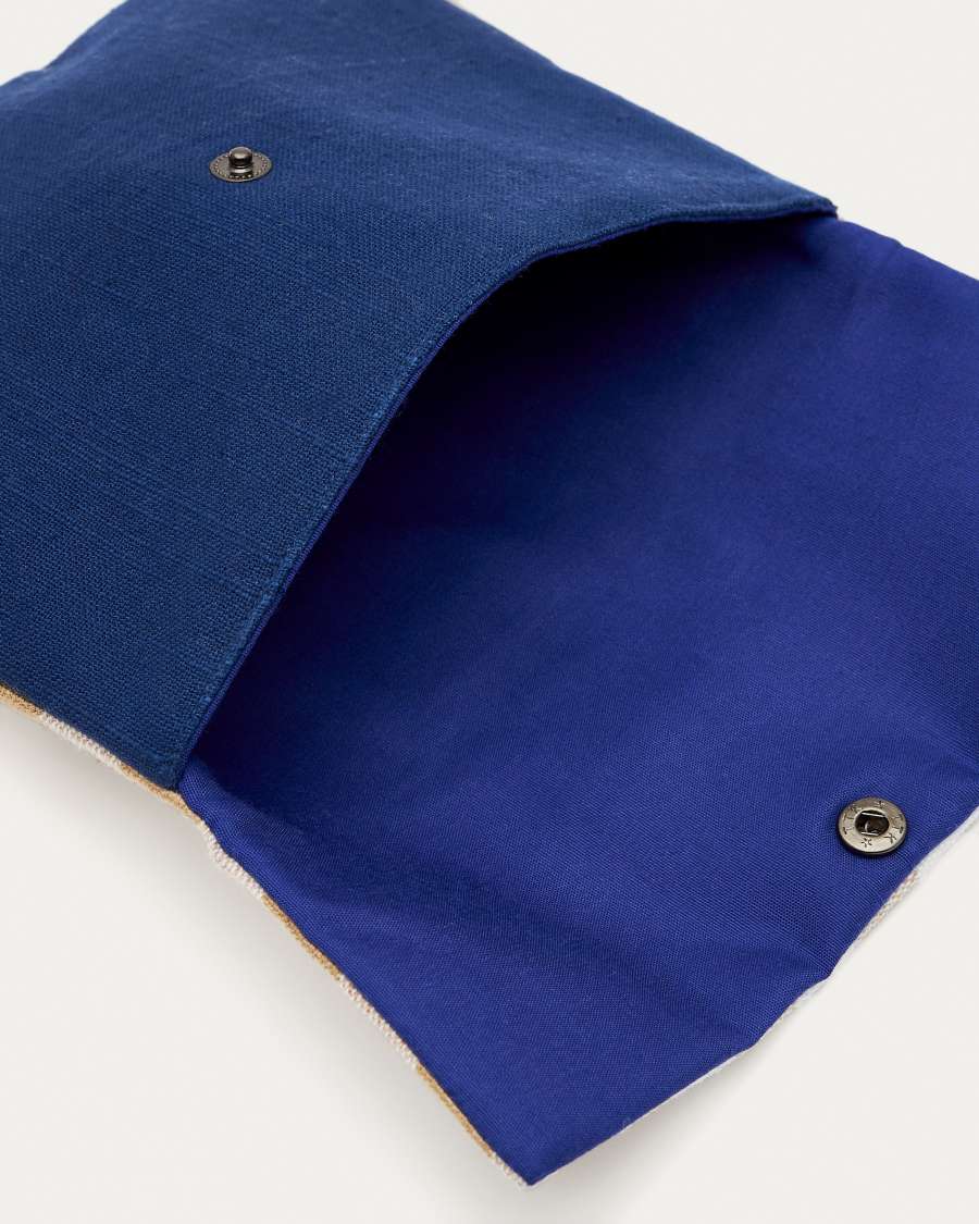 Estoig Yanil blau de quadres vichy amb conillet brodat