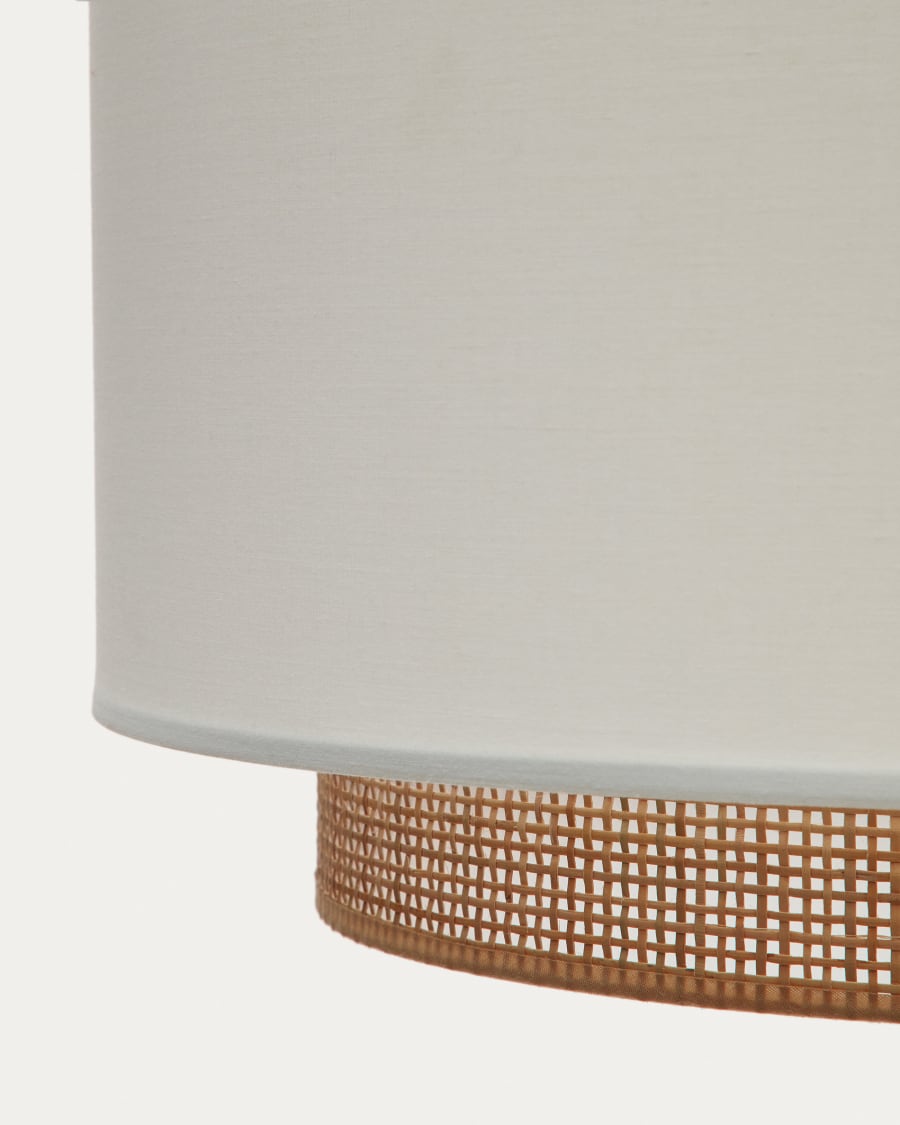Erna bamboo ceiling lampshade with natural, white finish Ø 40 cm