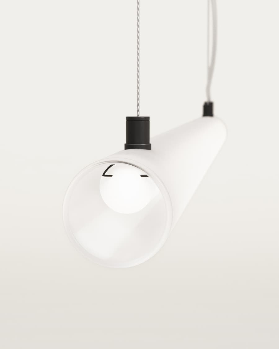 Vauxall ceiling lamp in metal and frosted glass