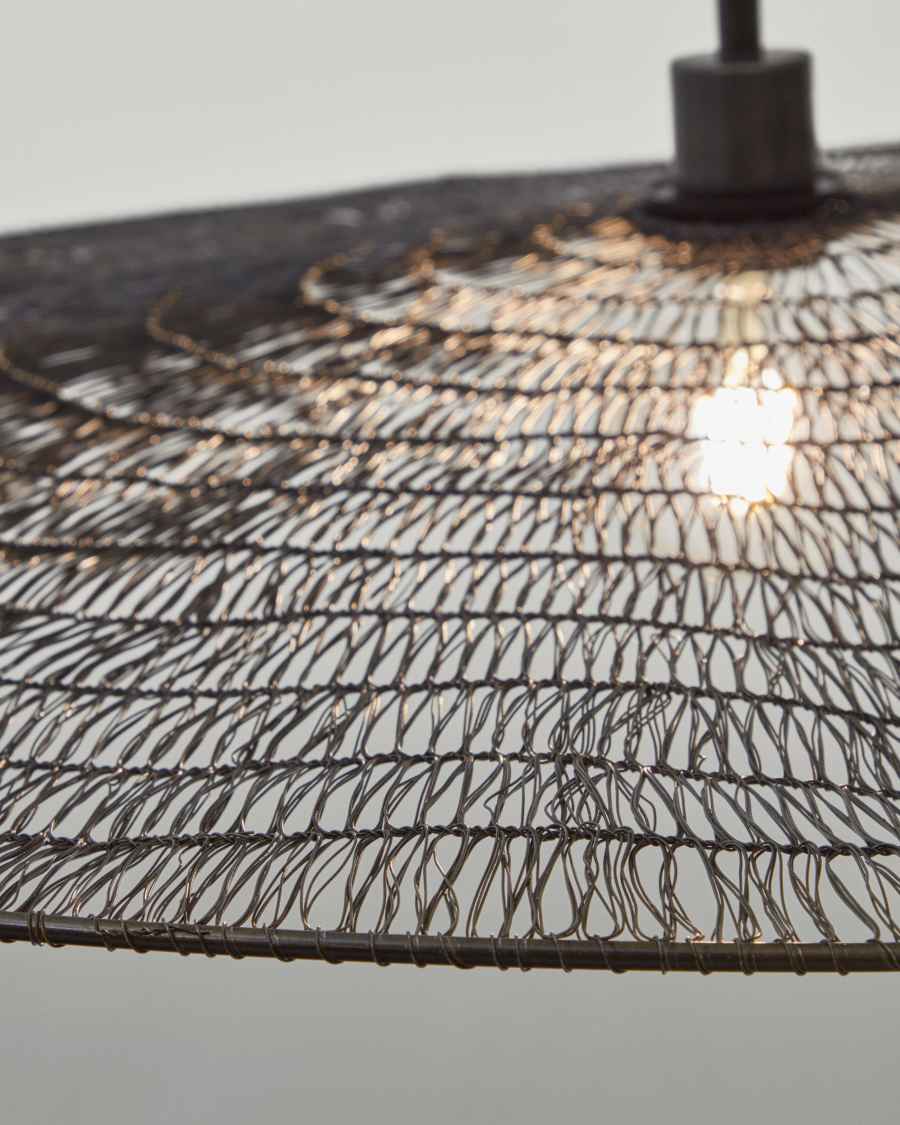 Makai metal ceiling lamp with black finish Ø 100 cm