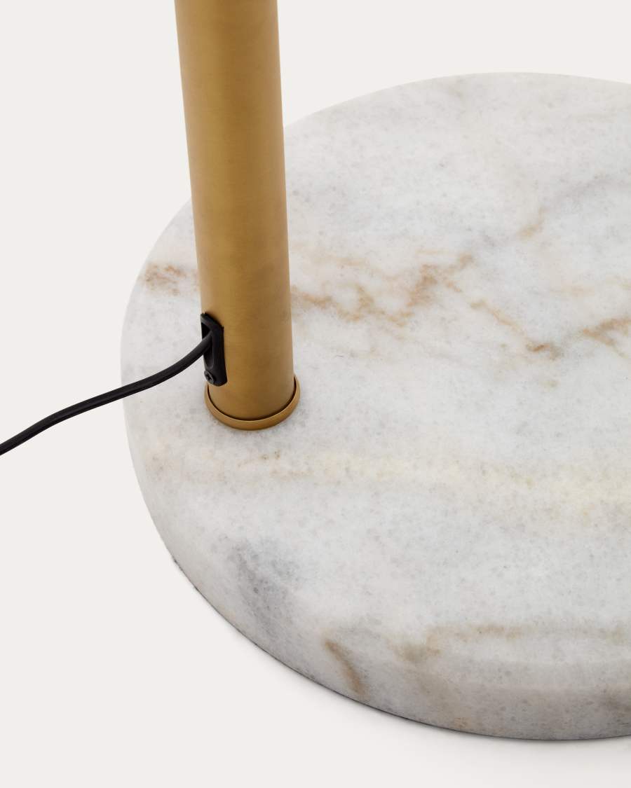 Madali metal floor lamp with brass and white marble finish UK