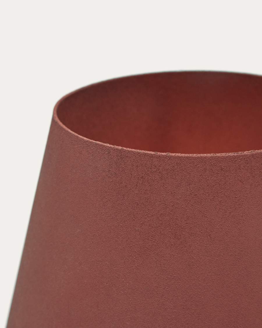 Canapost table lamp in metal with a terracotta painted finish