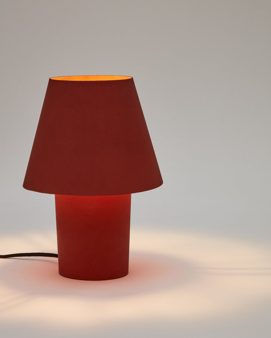 Canapost table lamp in metal with a terracotta painted finish