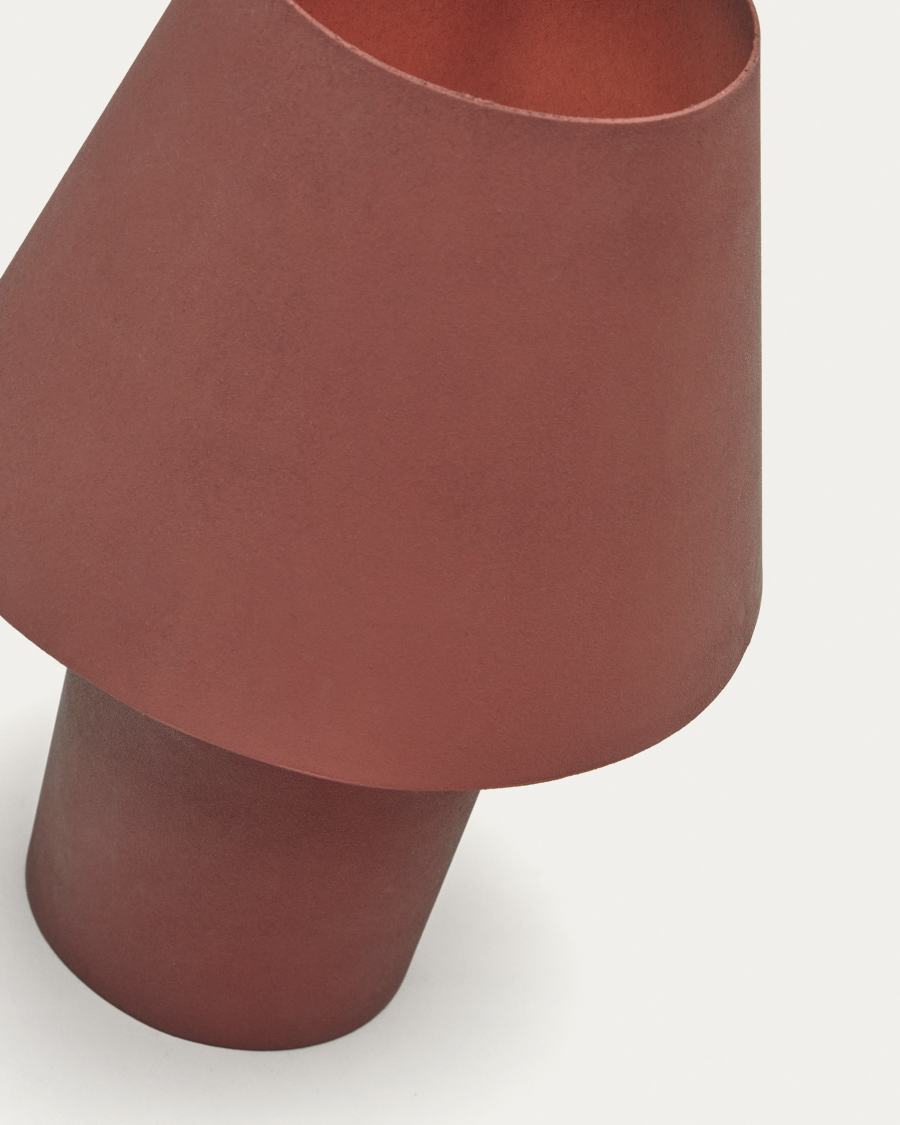 Canapost table lamp in metal with a terracotta painted finish