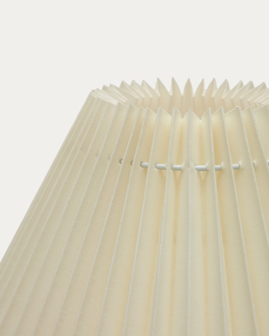 Lampe de table Benicarlo en bois finition naturelle et beige