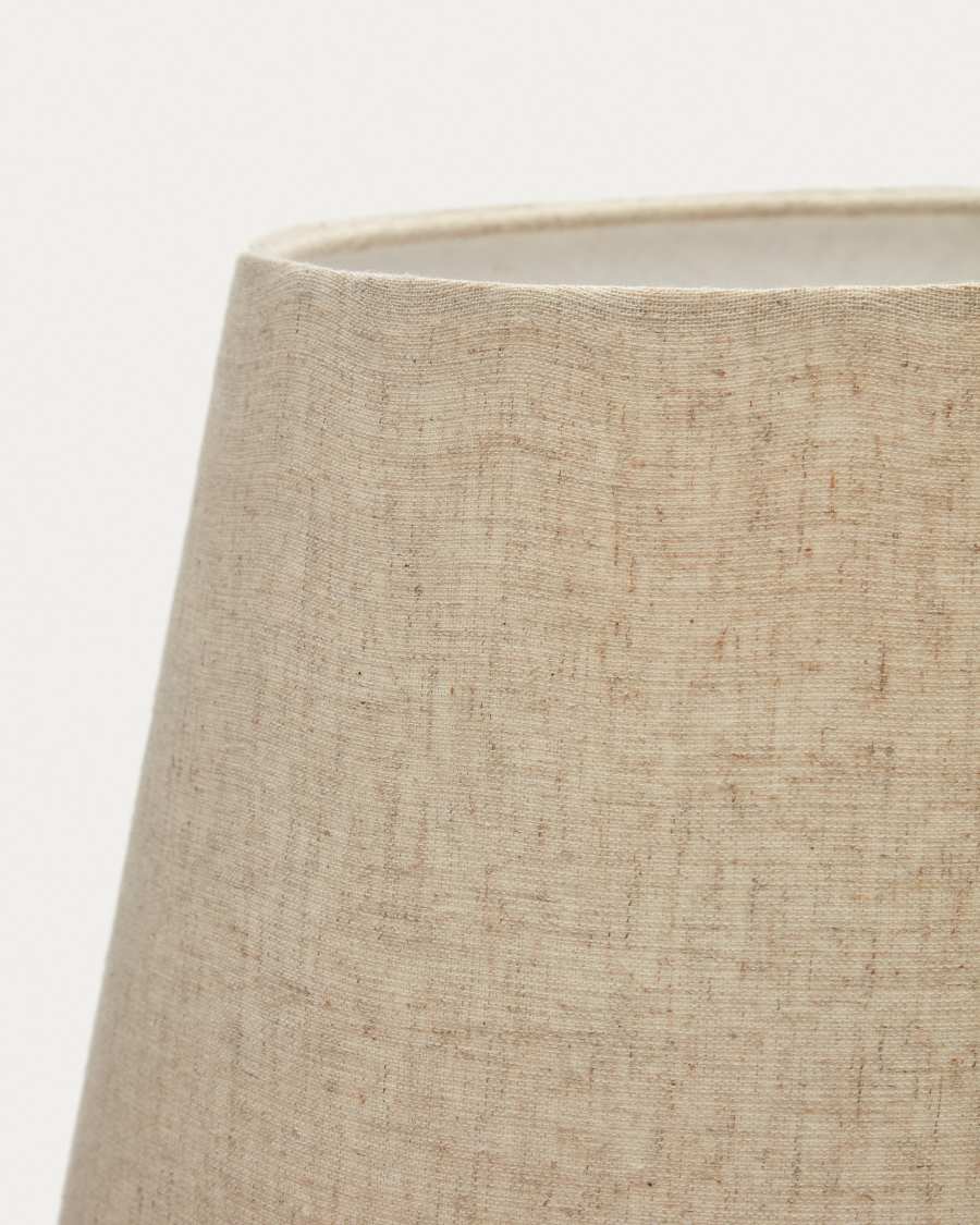 Torrent metal table lamp with black painted finish and linen shade, UK adaptor