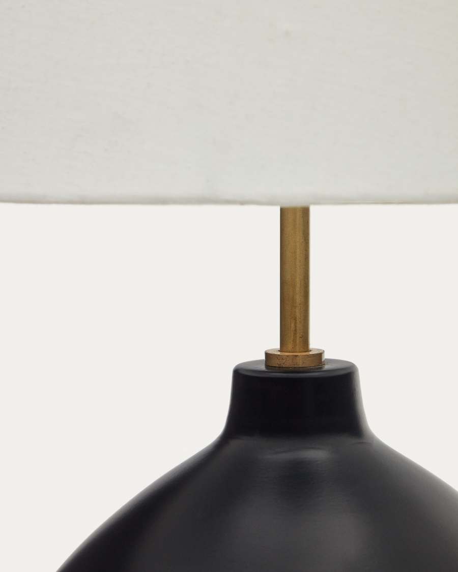 Foixa metal table lamp in black finish with UK adaptador