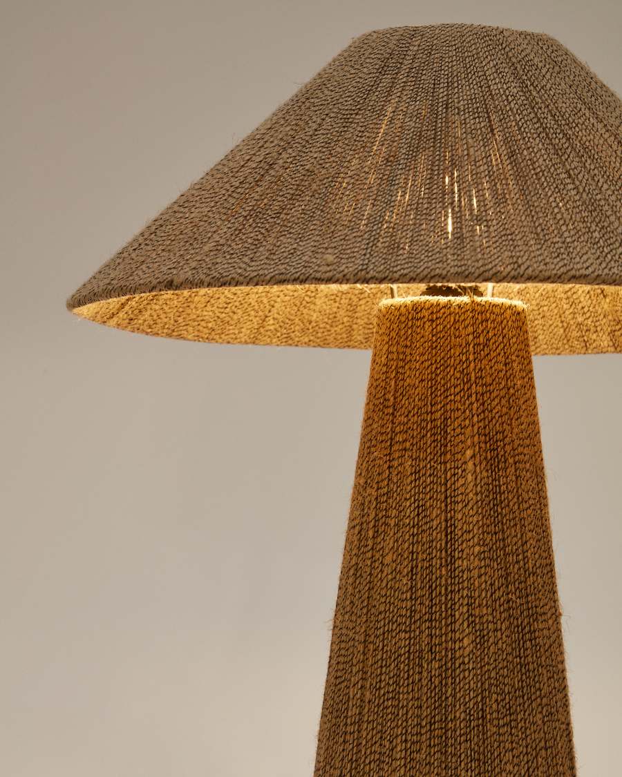 Renee table lamp in natural jute UK adapter