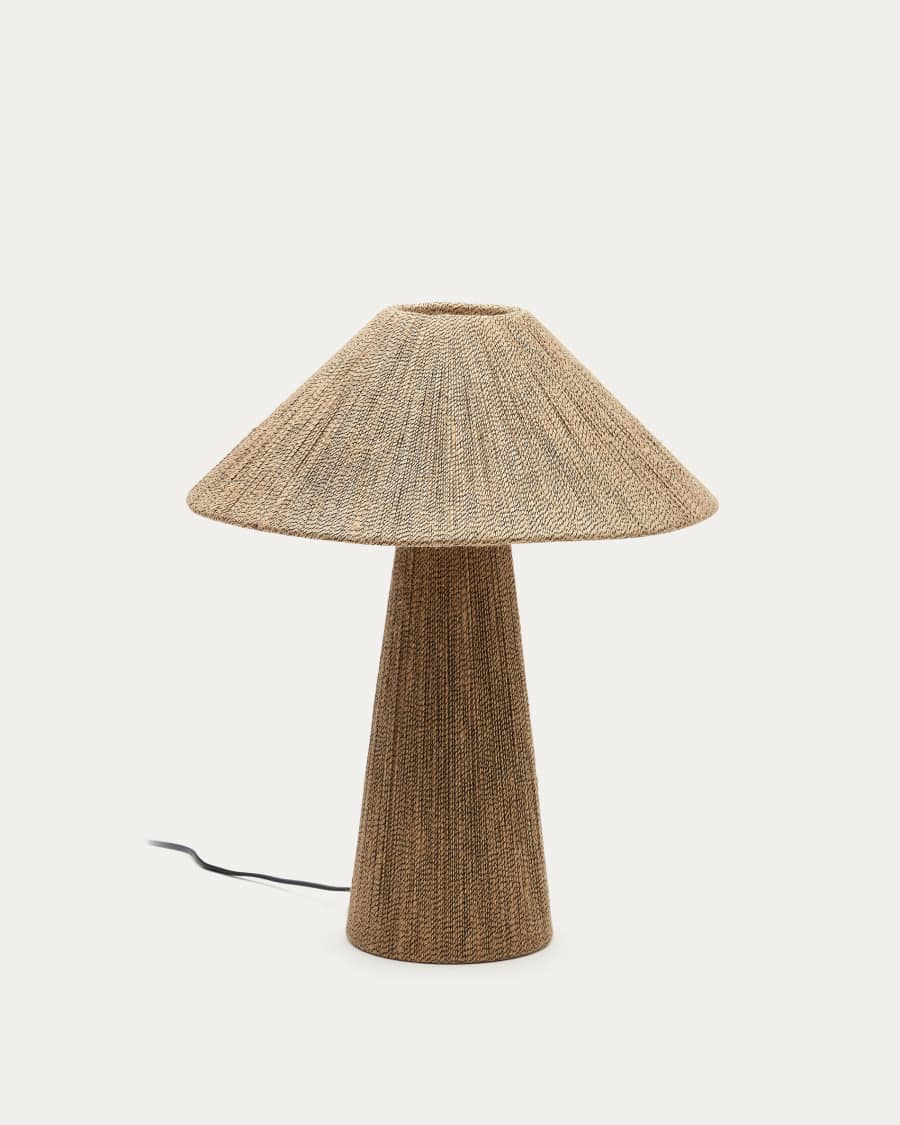 Renee table lamp in natural jute UK adapter