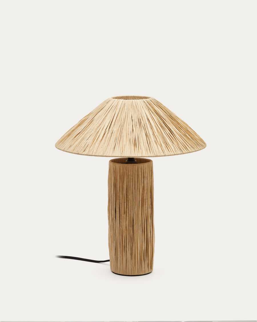 Samse table lamp in green natural UK adapter