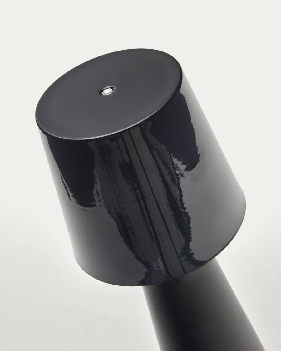 Lampe de table grand format Arenys en métal peint noir