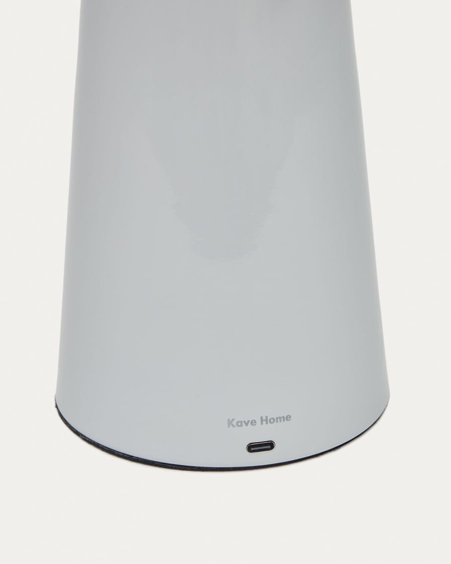 Lampe de table grand format Arenys en métal peint blanc