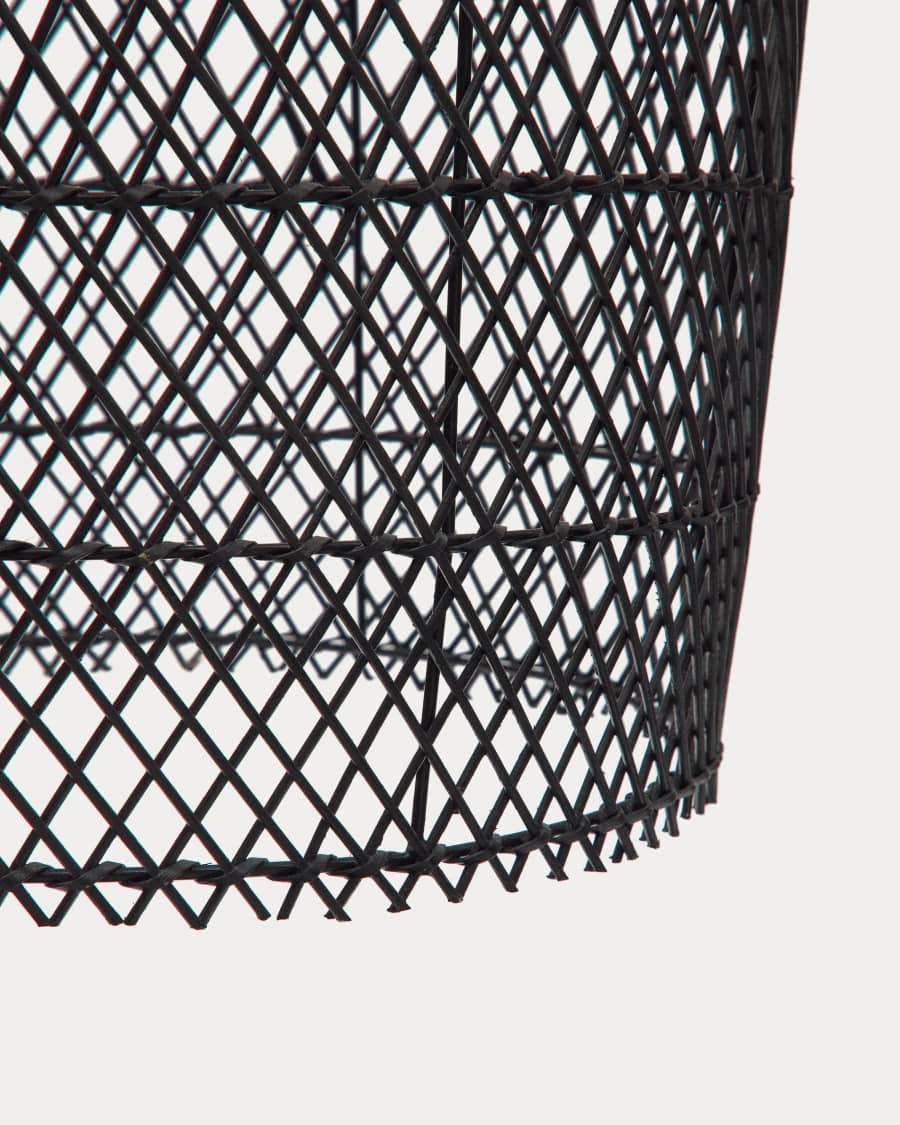 Paralume per lampada da soffitto Domitila in rattan verniciato nero Ø 44 cm