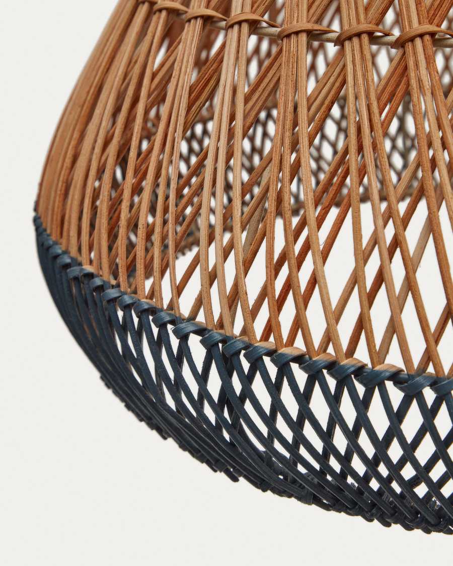 Daro rattan ceiling lamp shade with a natural and blue finish, Ø 45 cm