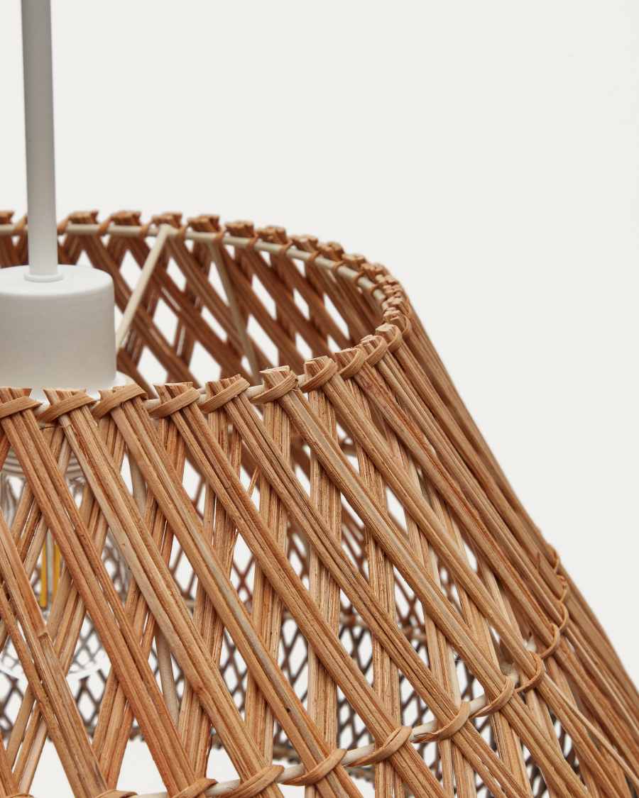Daro rattan ceiling lamp shade with a natural and blue finish, Ø 45 cm