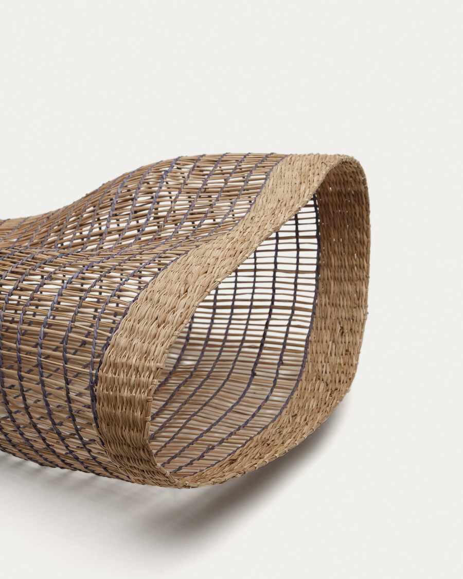 Abat-jour pour suspension Casavells fibres naturelles finition naturelle et bleue Ø 35 cm