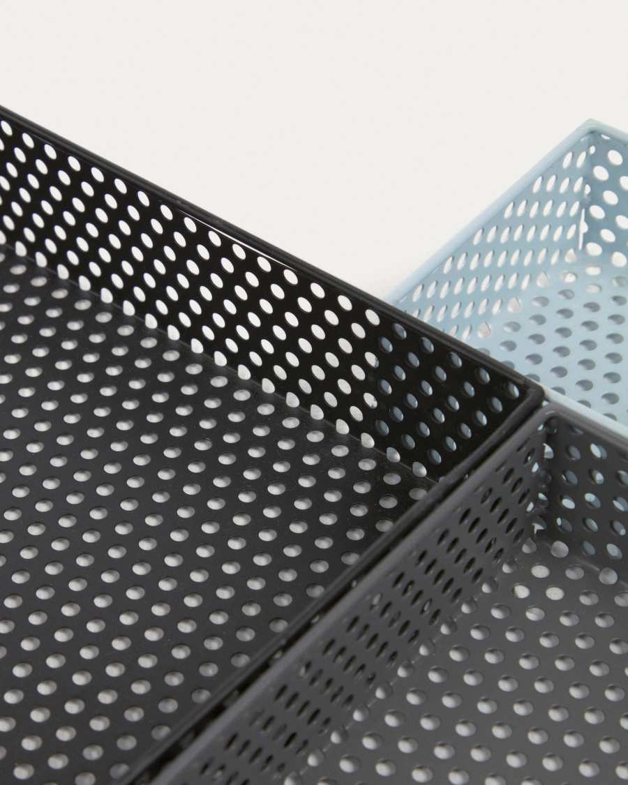 Jeannie set of 3 desk organisers in multicoloured metal