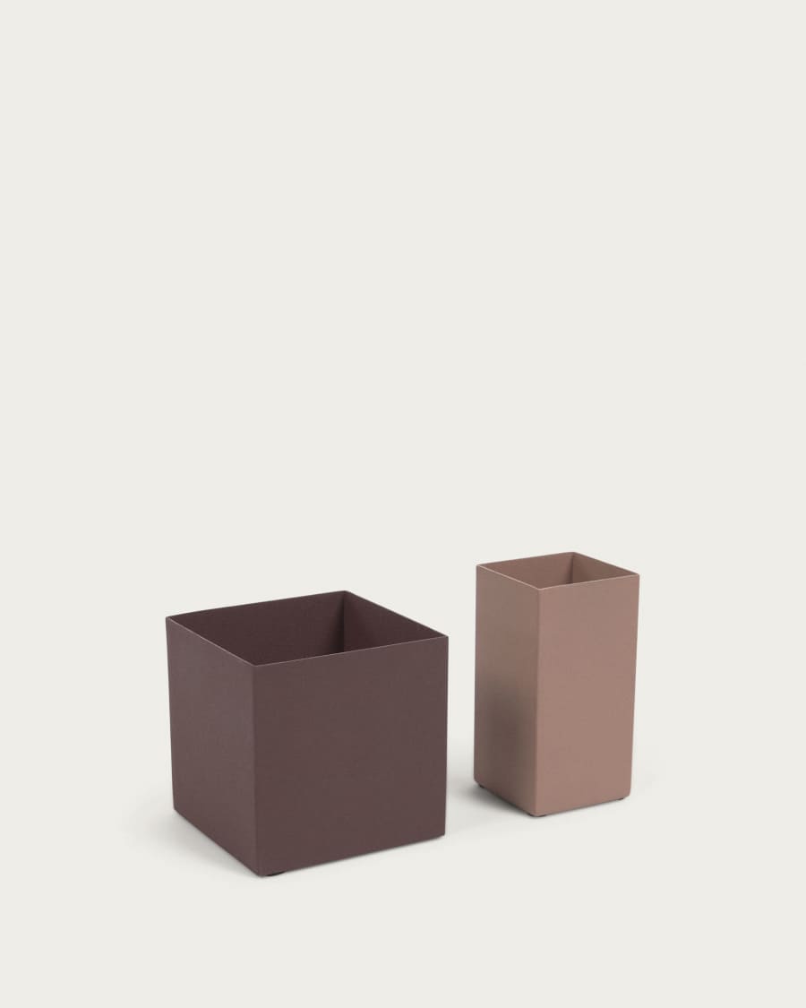 Cornella set of 2 pencil holders in multicoloured metal