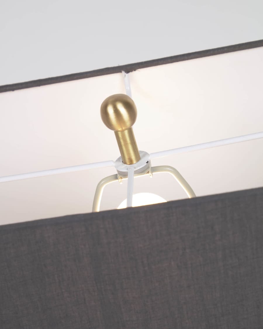 Clelia table lamp in metal with beige and dark grey painted finish