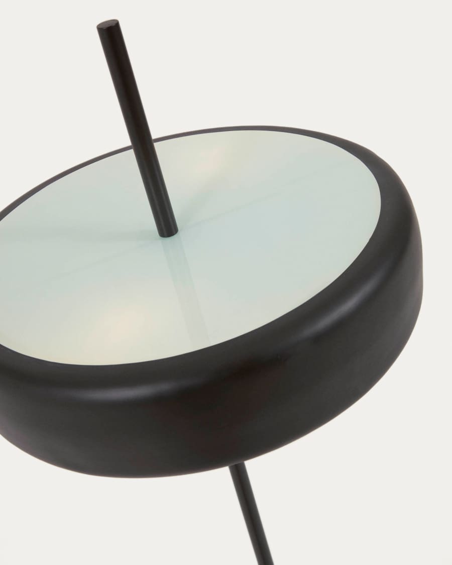 Francisca floor lamp in metal with a glass and black finish UK adapter