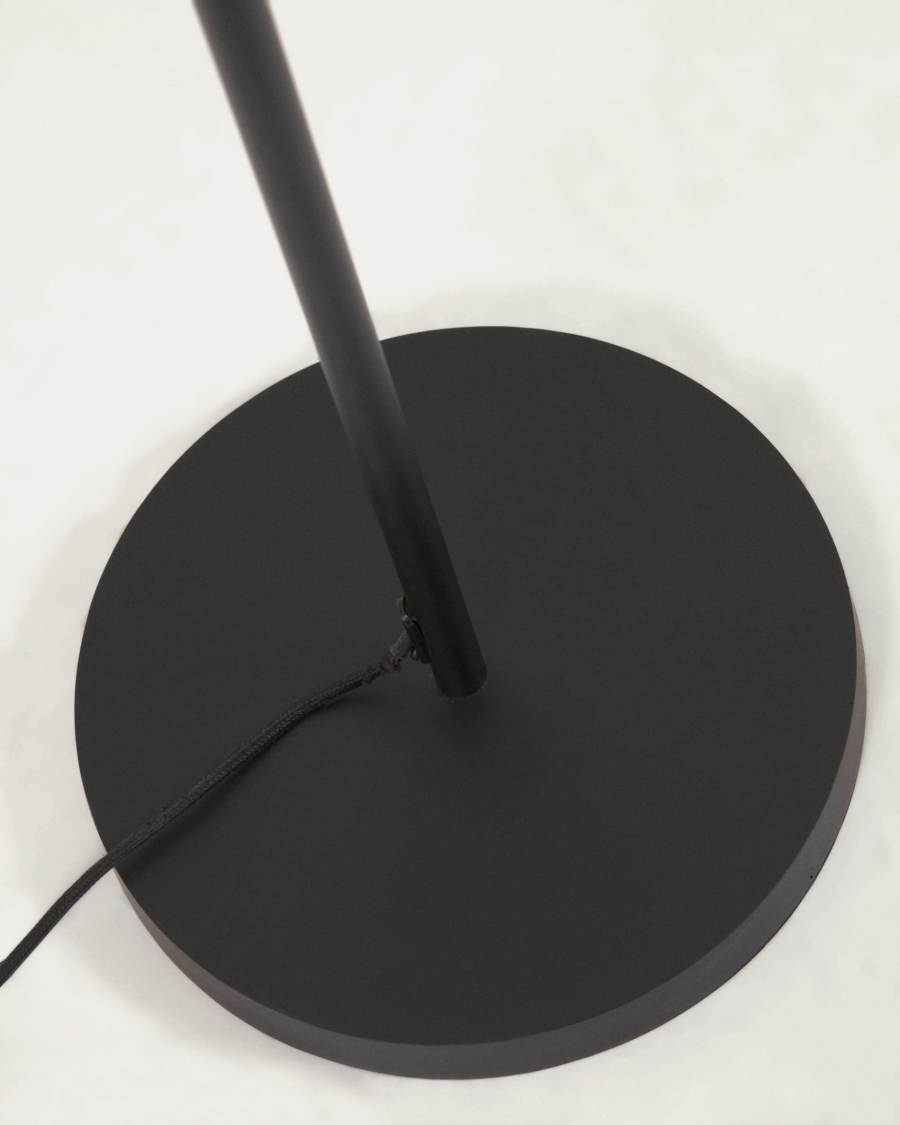 Francisca floor lamp in metal with a glass and black finish UK adapter