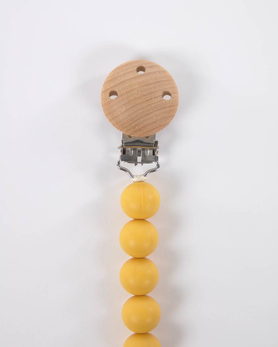 Epiphany dummy and teething ring set in mustard silicone and wood