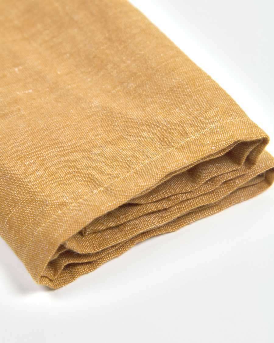 Σετ 2 πετσέτες Abinadi, μουσταρδί βαμβάκι και λινό