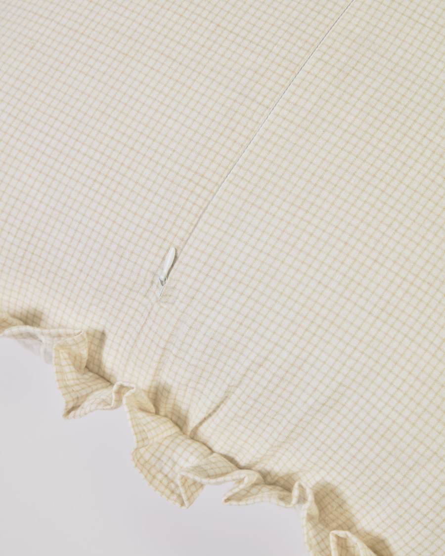 Nacha cotton and linen cushion cover in beige 45 x 45 cm