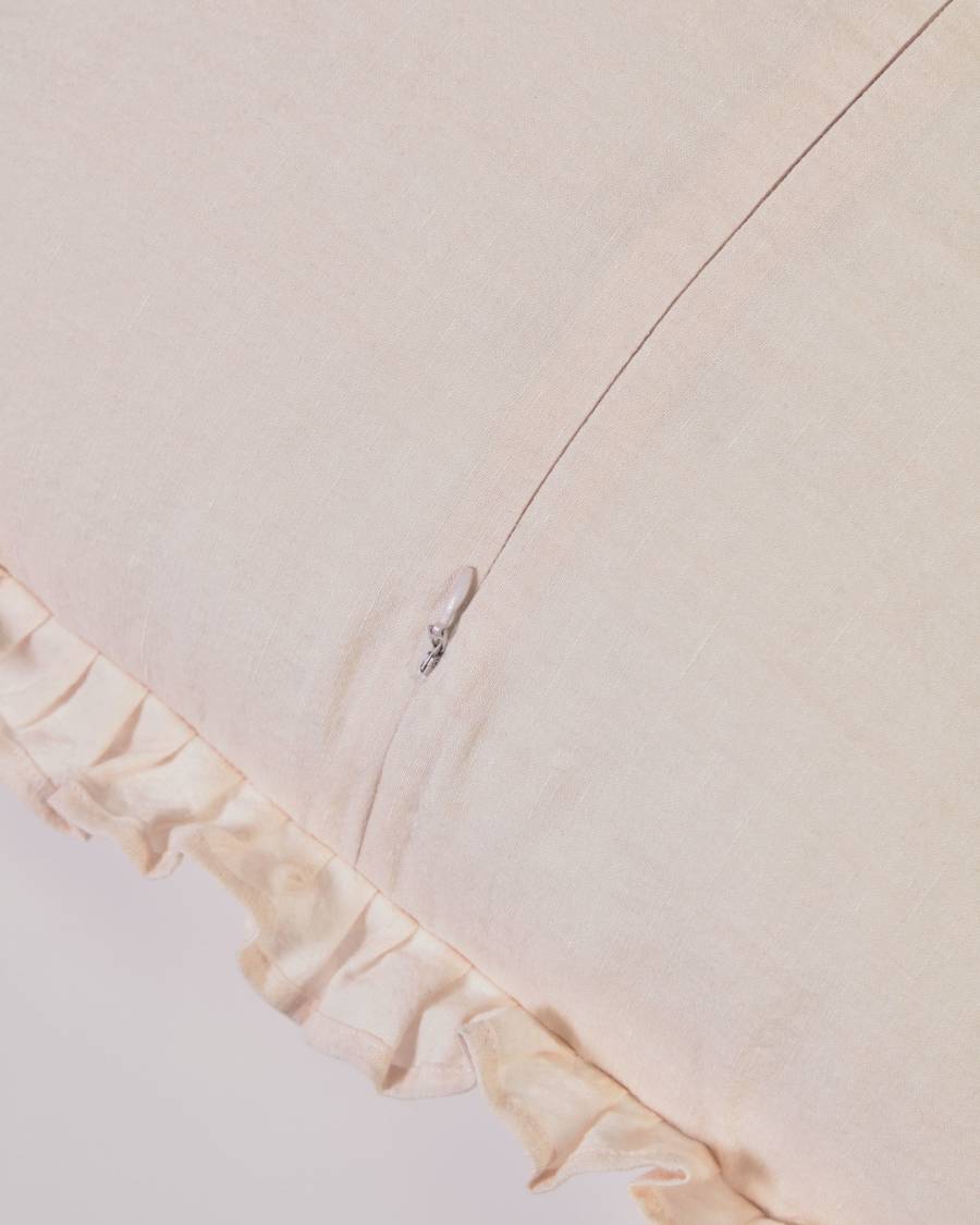 Nacha cotton and linen cushion cover in pink 45 x 45 cm