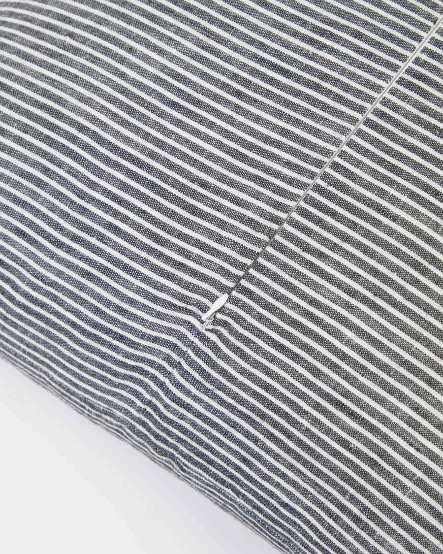 Marena 100% linen cushion cover with black and white stripes 45 x 45 cm